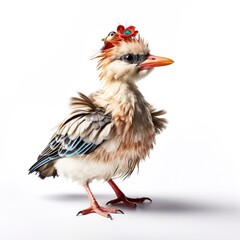 Wall Mural - Ruff bird isolated on white background.