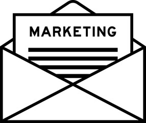 Poster - Envelope and letter sign with word marketing as the headline