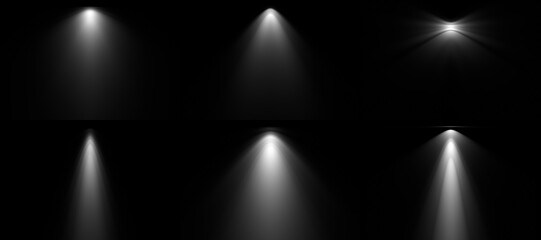 Wall Mural - set of diverse light profiles ready to use in architecture. 3d render of light projections aka ies-l