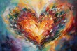 Colorful artwork of a radiant heart filled with joy. Generative AI