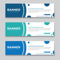 Wall Mural - vector abstract design banner web template. horizontal web banner templates with circles and shapes 
