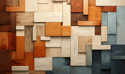 Wall Mural - wallpaper with textured 3d rectangles of different sizes.