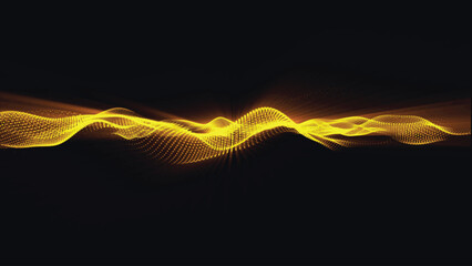 Digital dots form wave. Futuristic, Modern, Digital, Abstract and technology dots wave background. Data technology. Connecting dots and lines on black background. 3d illustration and 4k footage