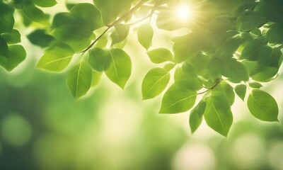 Aufkleber - Abstract green foliage bokeh backdrop