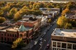 Bird's-eye view of Broadway in Saratoga Springs, New York. Generative AI