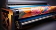 Wide-format inkjet printer. Color toners ink in the digital printer, Generative AI