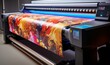 Wide-format inkjet printer. Color toners ink in the digital printer, Generative AI