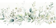 A Watercolor Painting With Leaves And Weeds On It Generative AI