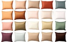 Assortment of Pillows Isolated on a Transparent Background PNG. Generative AI
