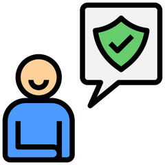 Wall Mural - life insurance filled outline style icon