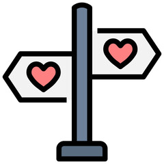 Wall Mural - love filled outline style icon