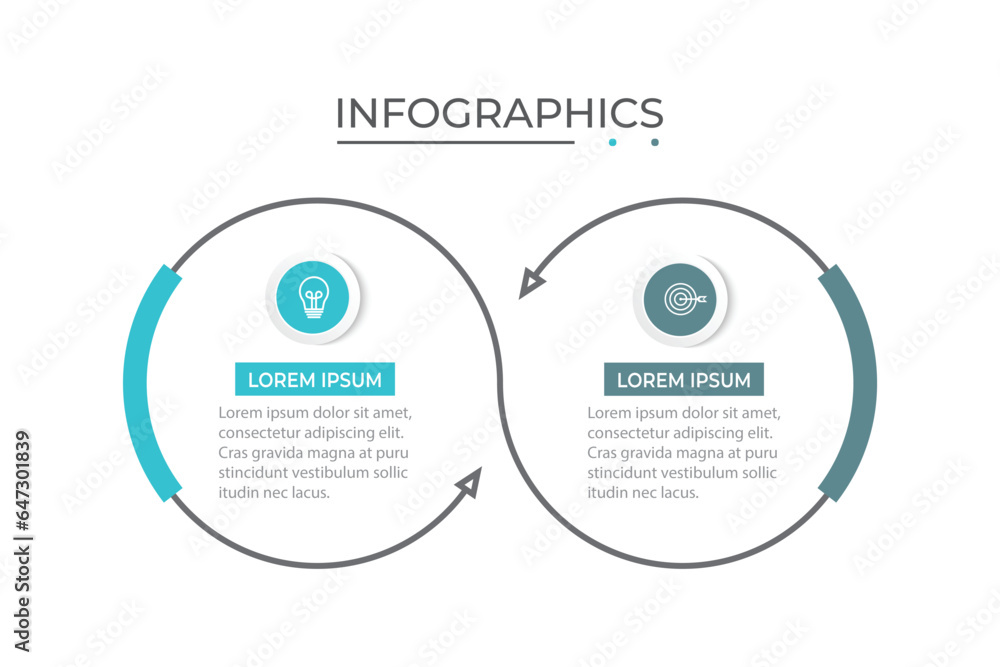Vector infographics label design with circles and marketing icons ...