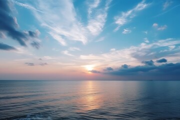 Wall Mural - View of beautiful sunset over the sea. Generative AI