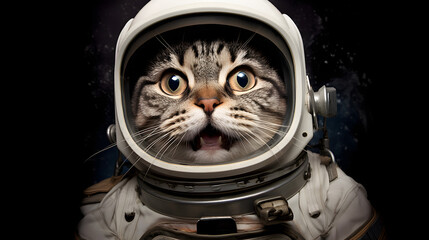 Wall Mural - A cat in a space suit