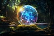 Vibrant ethereal sphere emitting conscious energy. Generative AI