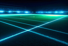 Vibrant Football Pitch With Bright Lights