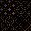 Seamless circle geometric pattern. Abstract golden round geometry shapes, art deco mosaic ornament simple composition. Vector print