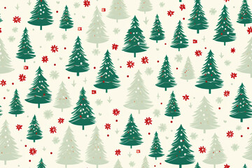 Wall Mural - Christmas tree festive seamless pattern background