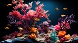 Fototapeta Natura -  an aquarium with corals, fish, and other marine life.  generative ai