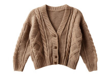 Cozy Comfortable The Knitted Cardigan Sweater Isolated On A Transparent Background, Generative Ai