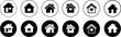 © Ira - Home icon set vector collection. Sign symbol of house loan. Web home circle flat icon house main page sign app website
