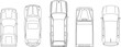 © TSANI - Vector sketch illustration of family car vehicle design seen from above to complete layout and site plan drawings