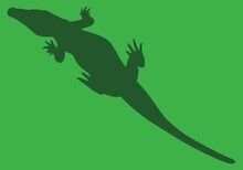 Green Alligator Silhouette