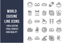 World Cuisine Line Icons