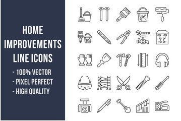 Canvas Print - Home Improvements Line Icons