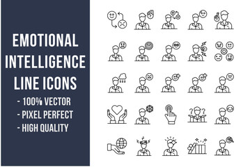 Poster - Emotional Intelligence Line Icons