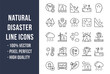 Natural Disaster Line Icons