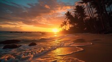 Beautiful Sunset Over A Tropical Beach