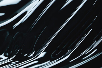 Wall Mural - artistic black liquid flow on dark abstract background..
