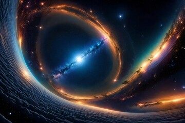 Wall Mural - an awe-inspiring, panoramic vista of an ethereal galaxy situated billions of light-years in the distance, showcasing every intricate celestial wonder - AI Generative