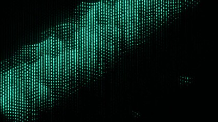 Canvas Print - glowing electronic dots move in waves in space. design. electronic luminous dots move in streaming w