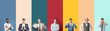 © Pixel-Shot - Set of different businessmen on colorful background