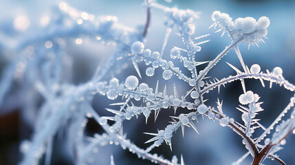 Frost tracing the intricate pathways of a spider web