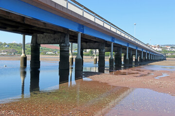 Poster - Bridge over the River Teign at Shaldon, Devon, at low tide