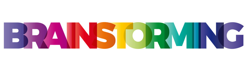 Wall Mural - the word brainstorming. vector banner with the text colored rainbow.