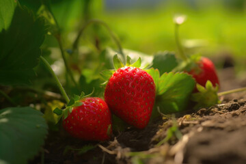 Poster - Strawberry in Natural Habitat