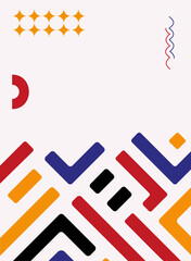 Wall Mural - minimal lines book cover concept. abstract creativity and art, colorful shapes. aesthetics and elega