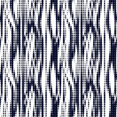 Wall Mural - Seamless repeating pattern. Rough design with wavy dotted lines. Spotted effect. Halftone style with small black circles on a white background. Modern stylish texture. Vector illustration.