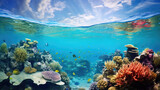 Fototapeta Do akwarium - A colorful underwater coral reef