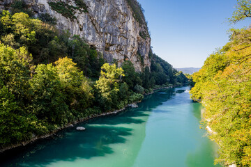 Poster - Le Rhône vu depuis le Pont de la Balme