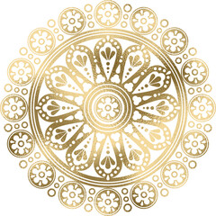 Wall Mural - Rosette, Mandala in gold, transparenter Hintergrund