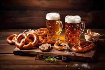 Oktoberfest Beer Festival Concept. Oktoberfest Beer Festival Background. Oktoberfest Beer Festival Theme. Generative Ai.