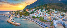 Agios Kirikos Village Is The Capital Of Ikaria Island, Greece.
