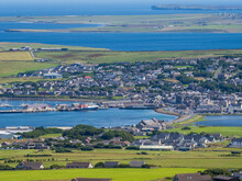 View Of Kirkwall, Mainland, Orkney From The Top Of Wideford Hill On A Sunny Day