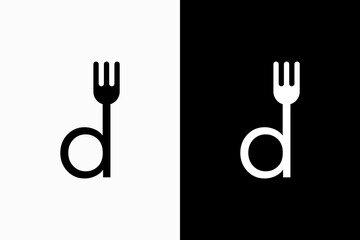 Wall Mural - Letter D fork Vector Logo Premium 