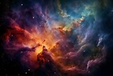 Fototapeta Fototapety kosmos - Vivid celestial formation amidst the cosmos captured by NASA. Generative AI